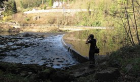 Scouting a weir for Stop/Eject. We didn't count on heavy rains turning it into a raging torrent though. Photo: Sophie Black