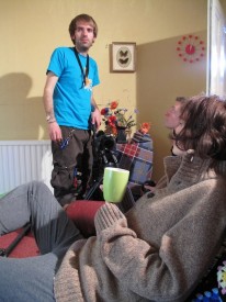 Filming a living room scene. Photo: Sophie Black