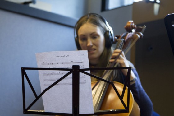 Lorna Davies on cello. Photo: Owain Uylet