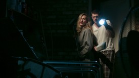 Stella Taylor and Oliver Park, as Charlotte and Mitchell, are keyed here by a Dedo in the rafters. A foreground glow is created by an LED panel. Image courtesy of Jordan Morris