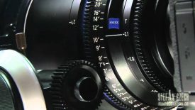 A Zeiss Compact Prime lens with its aperture ring marked in T-stops