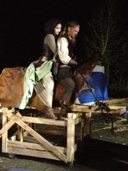 Sophie Skelton (Ren) and Duran Fulton Brown (Hunter) ride Tony the Phony Pony. Photo: Miriam Spring Davies