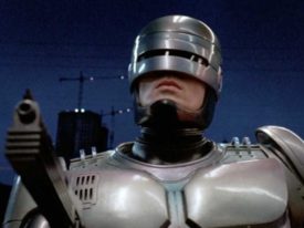 Robocop (1987, dir. Paul Verhoeven) - note the fluorescent strips reflected in the suit.